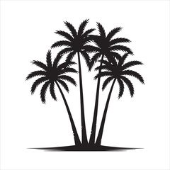 Obraz premium Clustered Palm Tree Silhouette for Tropical Paradise and Nature Designs