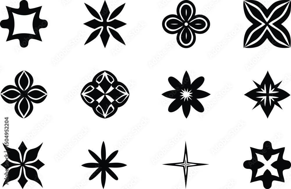 Poster modern, stylish and creative abstract geometric shapes and grids silhouette vector illustration, abs