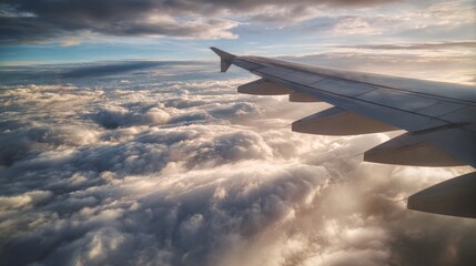 Fototapeta premium Flight over clouds aerial view photography sky serenity and adventure