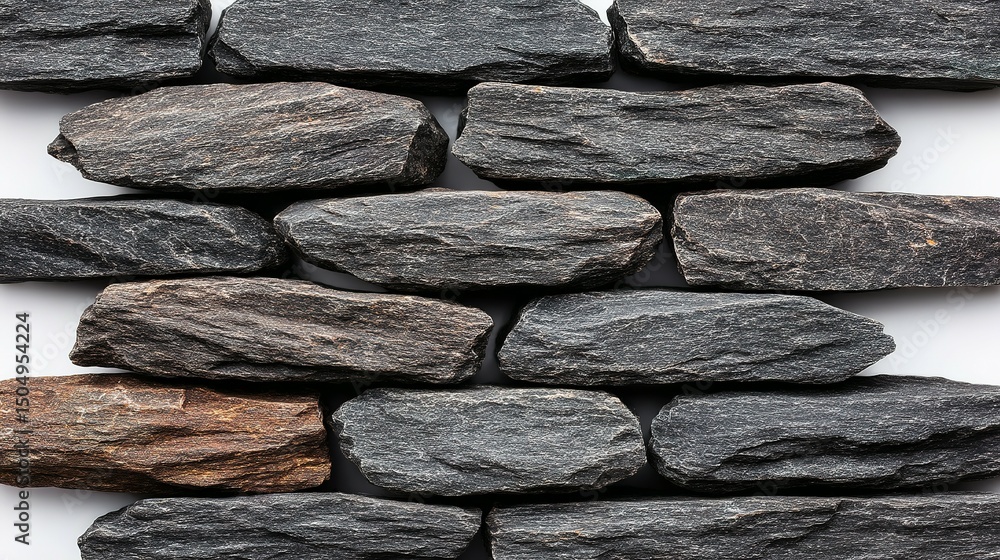 Poster close-up view of textured stone cladding.