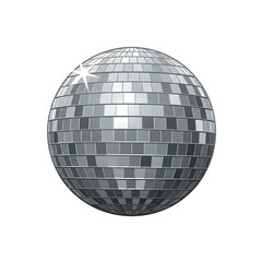 Shiny silver disco ball illustration for parties nightlife events celebration and entertainment