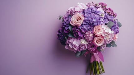 Colorful Mixed Flower Bouquet on Bright Background
