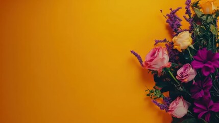 Colorful floral bouquet in pink and violet 