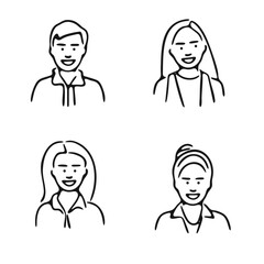 a set of four people icons