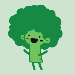 a cartoon character with a green hair and a green shirt