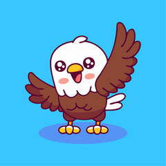 a cartoon eagle with its wings spread out