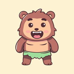a cartoon bear in a green shorts