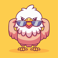 a cartoon bird with sunglasses on its face