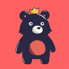 a black bear with a crown on its head