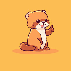 a cartoon cat sitting on a yellow background