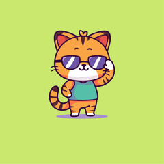 a cat with sunglasses on its face