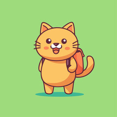 a cat with a backpack on its back