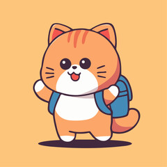 a cat with a backpack on its back