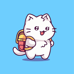 a cat with a backpack and a backpack
