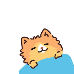 a cat is laying down on a pillow