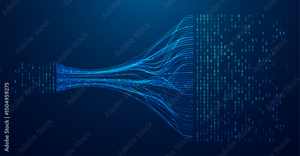 Poster abstract infographics visualization. big data code representation. futuristic network or business an