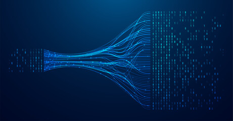 Abstract infographics visualization. Big data code representation. Futuristic network or business analytics. Graphic concept for your design.