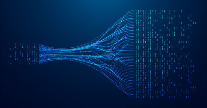 Abstract infographics visualization. Big data code representation. Futuristic network or business analytics. Graphic concept for your design.