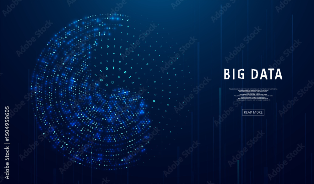 Poster abstract infographics visualization. big data code representation. futuristic network or business an