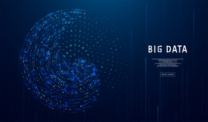 Abstract infographics visualization. Big data code representation. Futuristic network or business analytics. Graphic concept for your design.