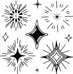 Obraz premium a-vector-set-of-hand-drawn-doodle-sparkle-elements