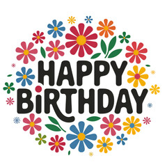 happy birthday card with flowers