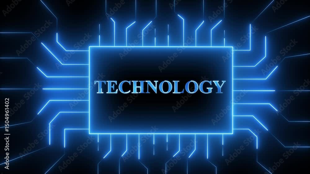 Aufkleber abstract glowing technology text learning and artificial intelligence business, modern technology, i