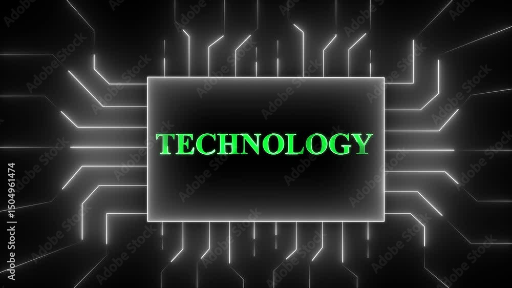 Aufkleber abstract glowing technology text learning and artificial intelligence business, modern technology, i