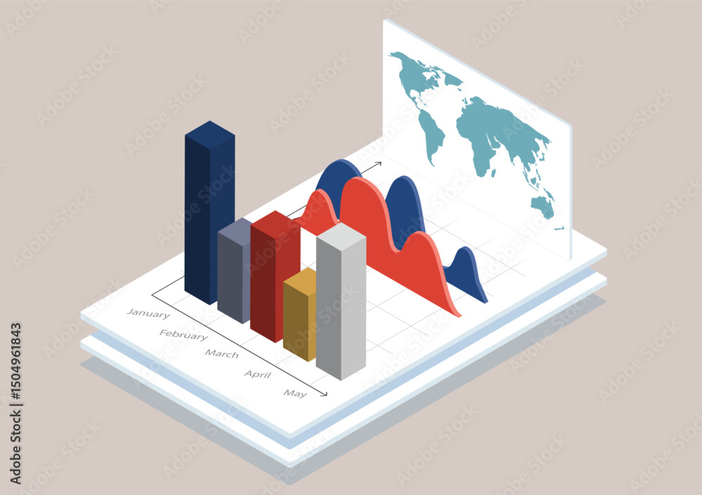Poster business data graph chart analysis research computer technology infographic strategy vector illustra