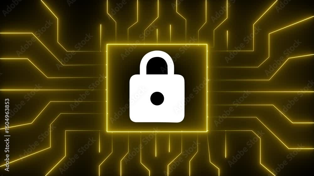 Aufkleber abstract lock icon modern technology, internet networking concept. business technology. science mind
