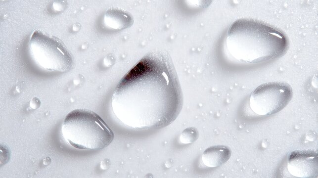 Pure Water Droplets on White Surface  Clean  Abstract Background Texture