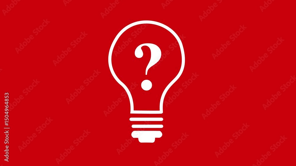 Poster abstract question mark with bulb animation.