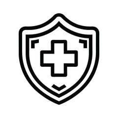Obraz premium Medical insurance outline icon black on white