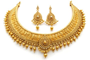 Luxurious gold necklace set indian bridal jewelry
