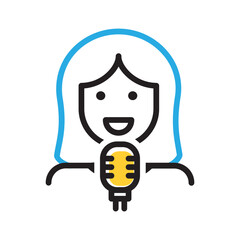 Vector multi color icon for Microphone