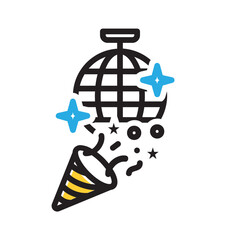 Vector multi color icon for Party