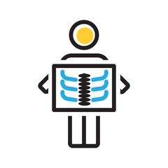 Vector multi color icon for X ray