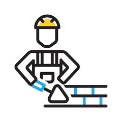 Vector multi color icon for Worker