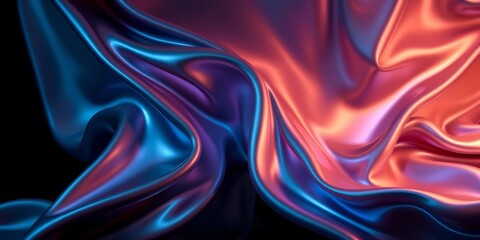 Obraz premium Liquid metal drape, soft glow, nano-texture, dark background, glow, shimmer