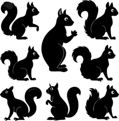 Squirrel Silhouettes Collection