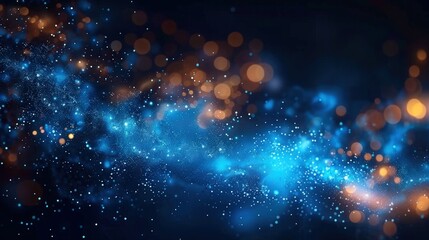 Fototapeta premium Vibrant abstract background featuring glowing particles and a captivating bokeh effect.