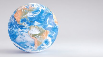 Global Earth Planet  World Map  Satellite View  3D Render  High Resolution  Environmental