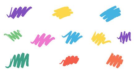 Colorful Marker Scribbles: Playful Design Elements