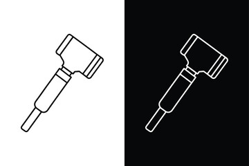 Minimalist Otoscope Line Drawing. Vector Medical Icon for Digital Use