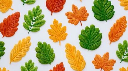 Obraz premium Autumn Leaves Pattern Colorful Fall Foliage Background