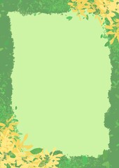 Natural grass illustration picture frame background