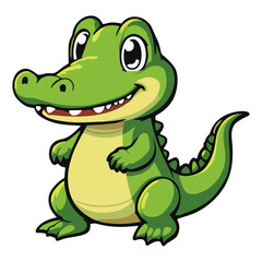 Cute Crocodile Clip Art Illustration – Fun Cartoon Reptile for Kids and Education