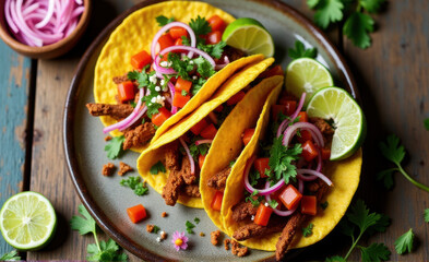 jackfruit tacos top view