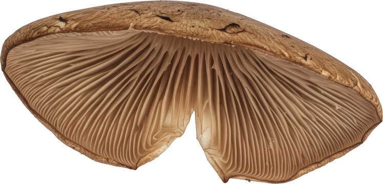 Detailed Close up of Mushroom Gills Brown Fungus Texture Nature Macro Photography