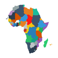 vector map of africa continent isolated on transparent background